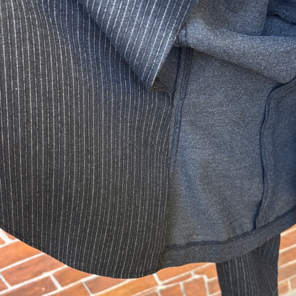 Indies Blazer Charcoal Pinstripe Details - Picture 8 of 9